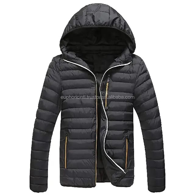 Doudoune De Lux Noir Homme Avec Capuche