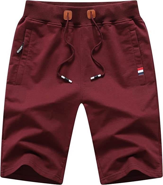 Short Jogging Rouge En Coton Pour Homme