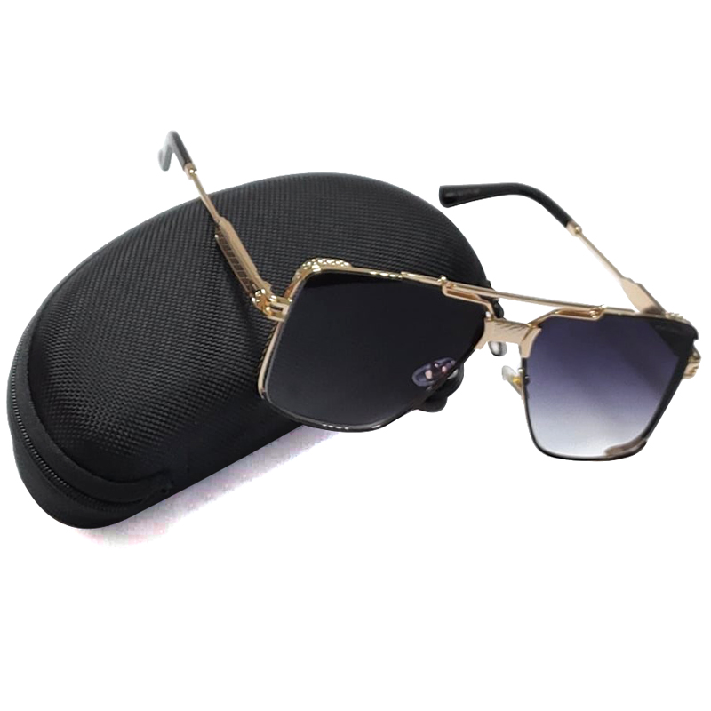 Lunette De Soleil Carré Pour Homme Avec Bras doré