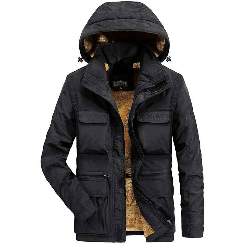 Blouson à Capuche Multi-Poches Noir Pour Homme