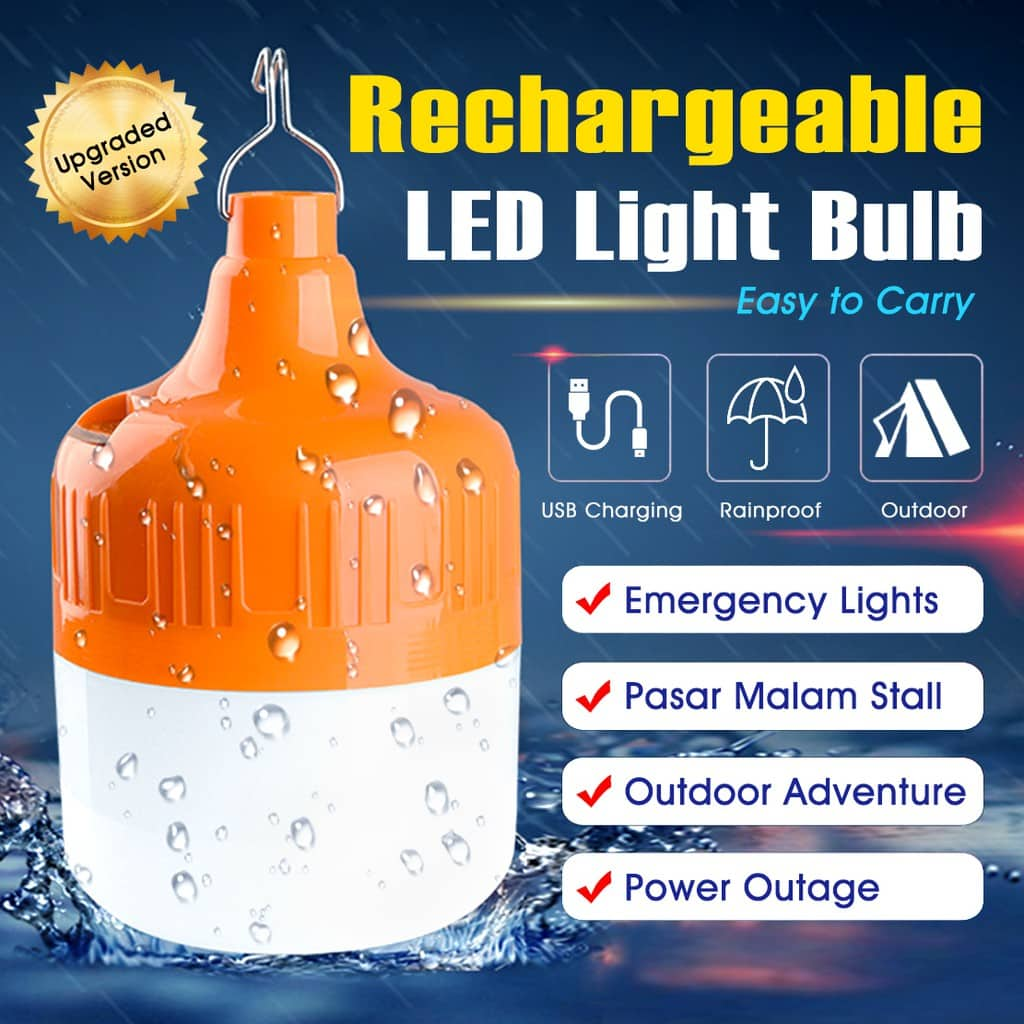 USB Rechargeable LED Lanterne Ampoule Avec Crochet Suspendu