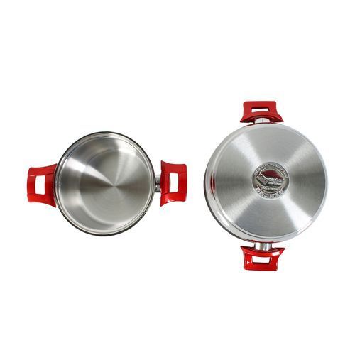 Hascevher Ensemble Batterie de Cuisine - 8 Pièces - Inox 18/10 -Couvercle en Verre