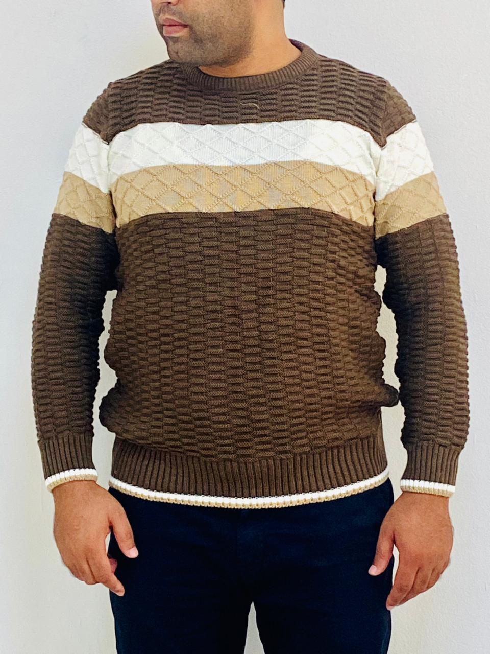 Pull Homme En Laine Rayé