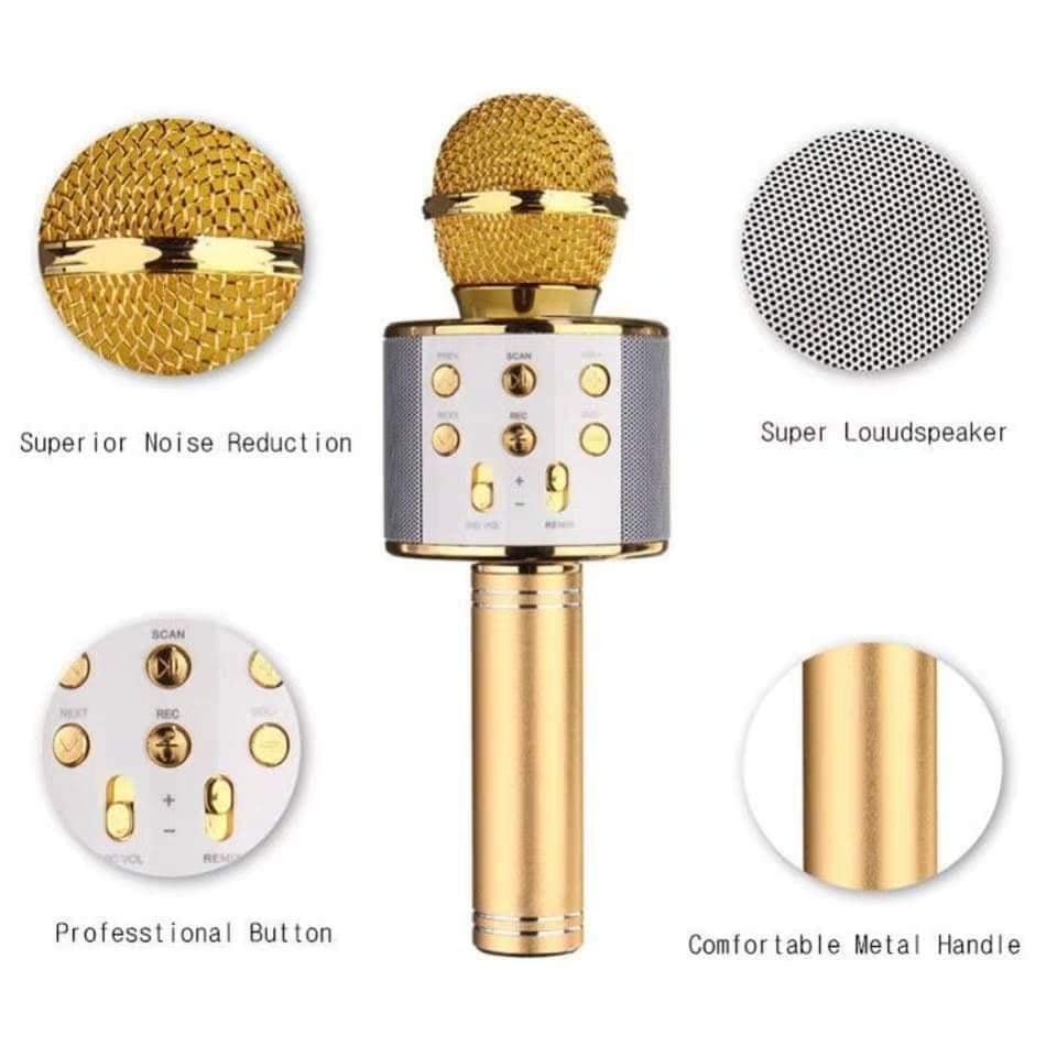 Microphone De Karaoké Sans Fil Bluetooth