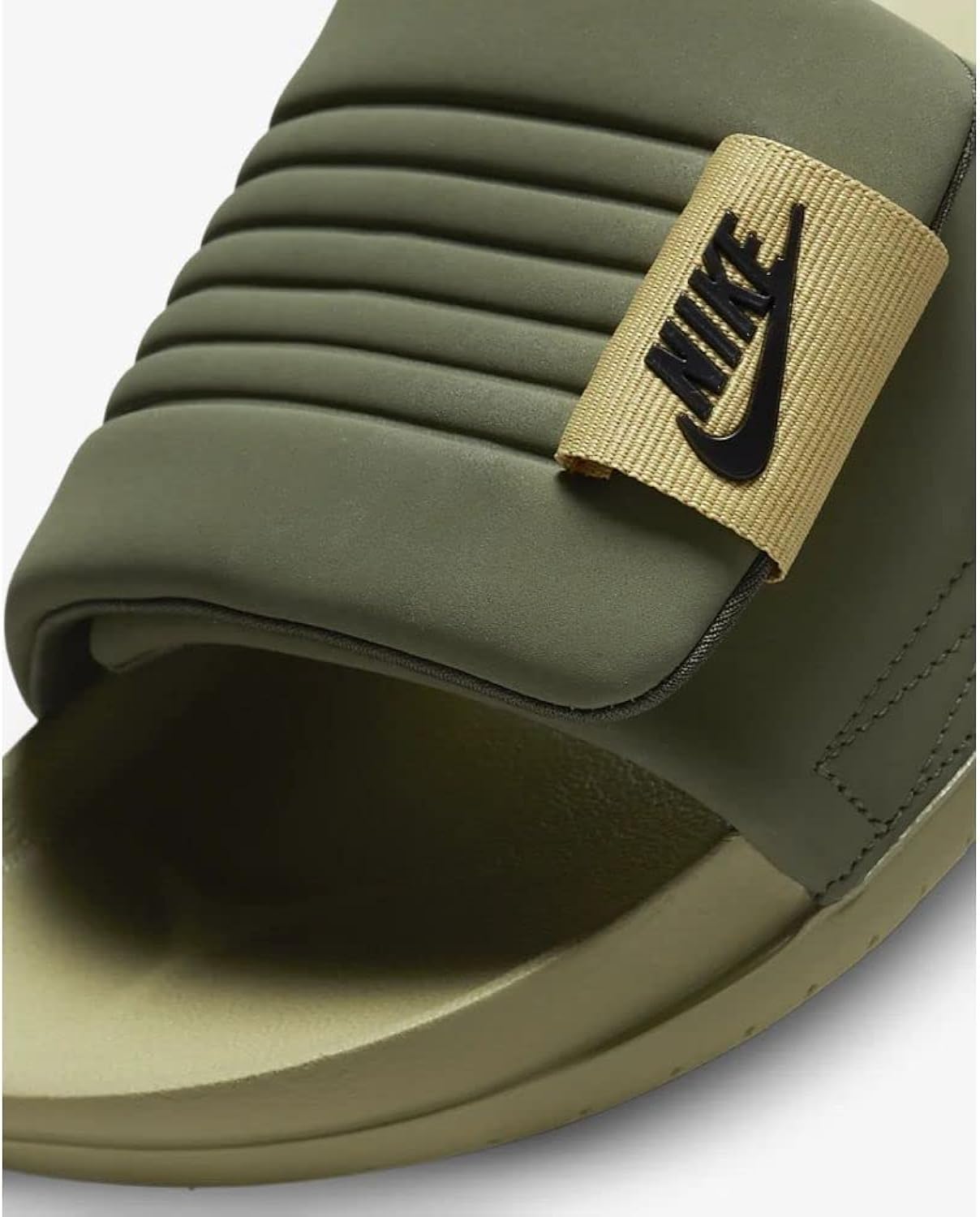 Nike mens Offcourt Adjust MEDIUM OLIVE/BLACK-WHEAT GOLD 